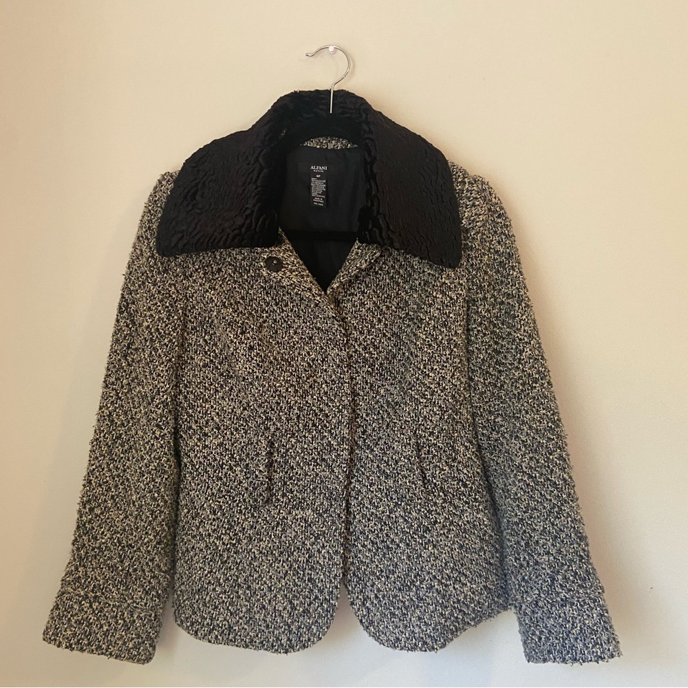 Alfani Black and Gray Textured Blazer